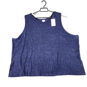 Womens Blue Terry Tank Top Shirt Sleeveless A New Day Plus Size 4X